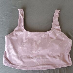 All In Motion Marble Print Longline Cropped Tank Sports Bra - Size: XL